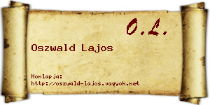 Oszwald Lajos névjegykártya